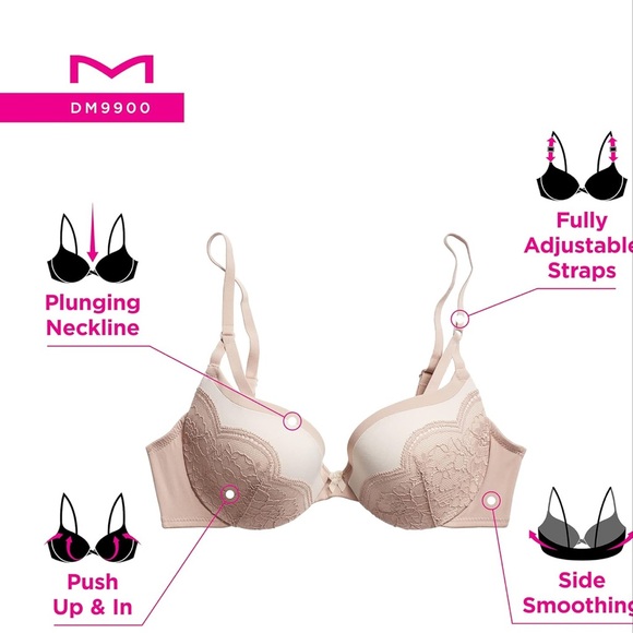 NWT • Maidenform • Underwire • Love The Lift Smoothing Lace Demi Push-up • 40D - Picture 4 of 7